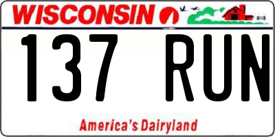 WI license plate 137RUN
