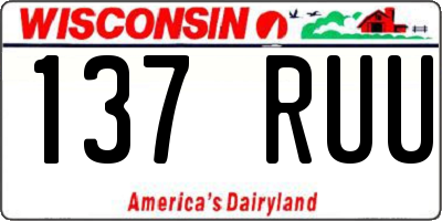 WI license plate 137RUU