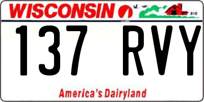 WI license plate 137RVY