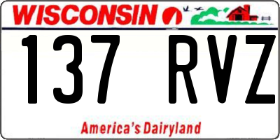 WI license plate 137RVZ