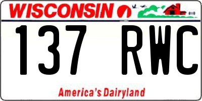 WI license plate 137RWC