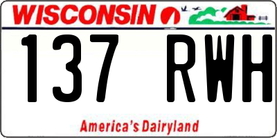 WI license plate 137RWH
