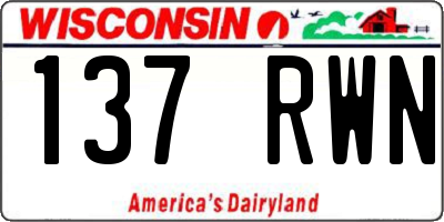 WI license plate 137RWN