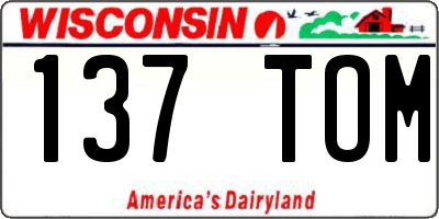 WI license plate 137TOM