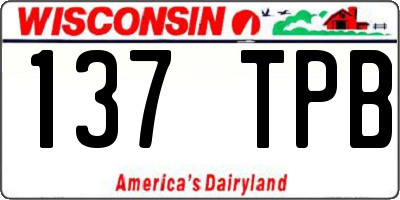 WI license plate 137TPB