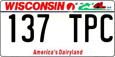 WI license plate 137TPC