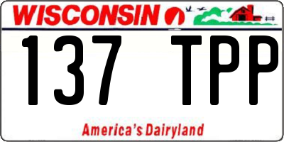 WI license plate 137TPP