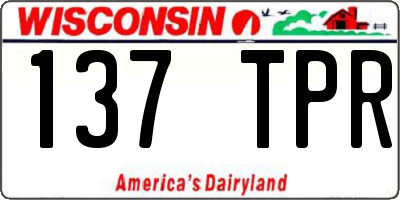 WI license plate 137TPR