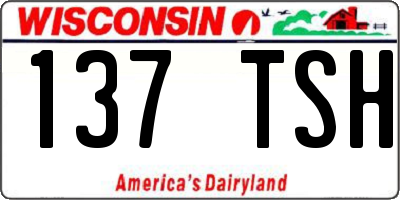 WI license plate 137TSH