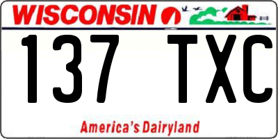 WI license plate 137TXC