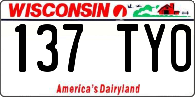 WI license plate 137TYO