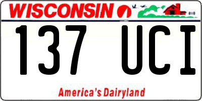 WI license plate 137UCI