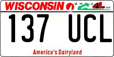 WI license plate 137UCL