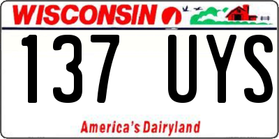 WI license plate 137UYS