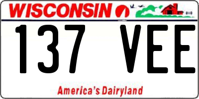 WI license plate 137VEE