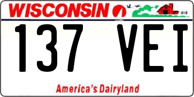 WI license plate 137VEI