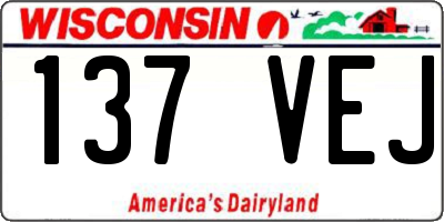 WI license plate 137VEJ