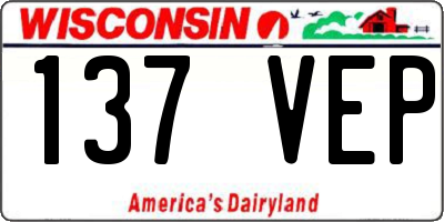 WI license plate 137VEP