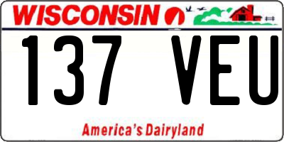 WI license plate 137VEU