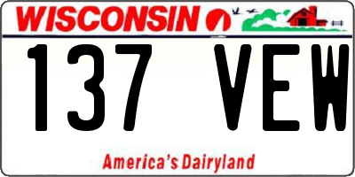 WI license plate 137VEW