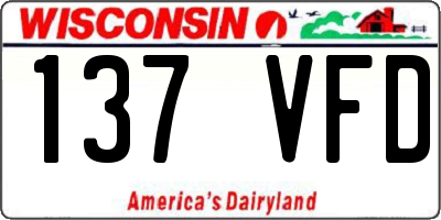 WI license plate 137VFD