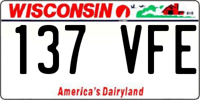 WI license plate 137VFE