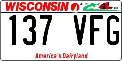 WI license plate 137VFG