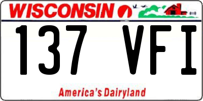WI license plate 137VFI