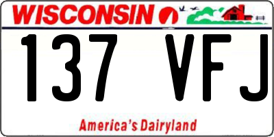 WI license plate 137VFJ