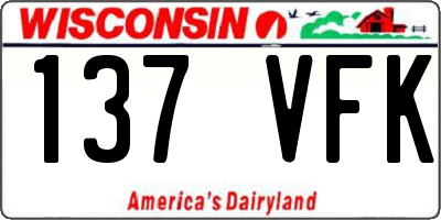 WI license plate 137VFK