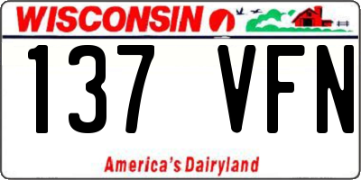 WI license plate 137VFN