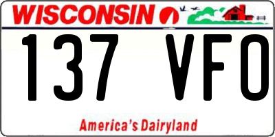 WI license plate 137VFO