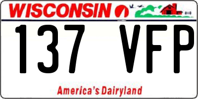 WI license plate 137VFP
