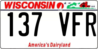 WI license plate 137VFR