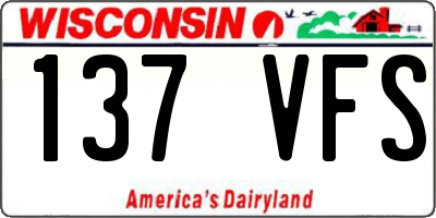 WI license plate 137VFS