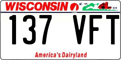 WI license plate 137VFT