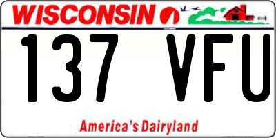 WI license plate 137VFU