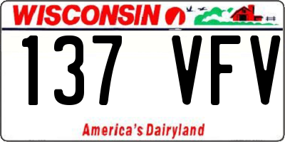 WI license plate 137VFV