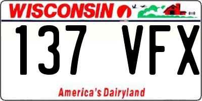 WI license plate 137VFX