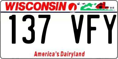 WI license plate 137VFY