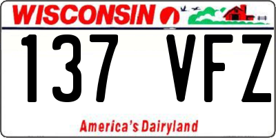 WI license plate 137VFZ