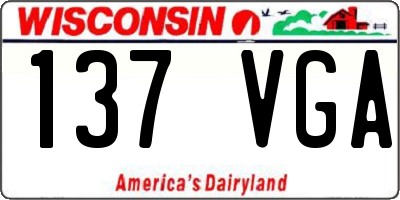 WI license plate 137VGA