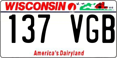 WI license plate 137VGB
