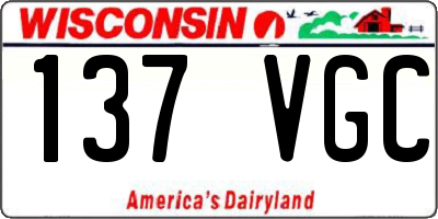 WI license plate 137VGC
