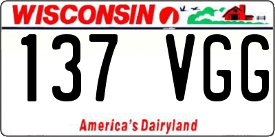 WI license plate 137VGG