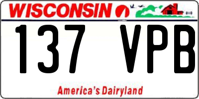 WI license plate 137VPB