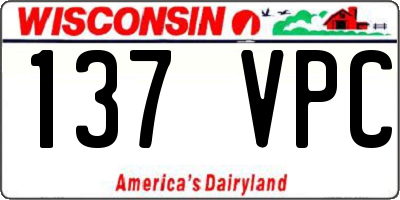 WI license plate 137VPC