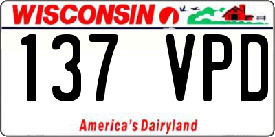 WI license plate 137VPD