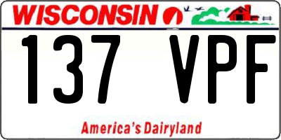 WI license plate 137VPF