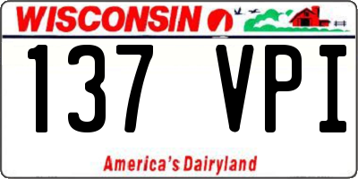 WI license plate 137VPI